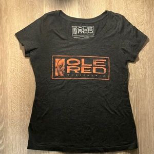 OLE RED TISHOMINGO Women’s Large Dark Gray T-Shirt